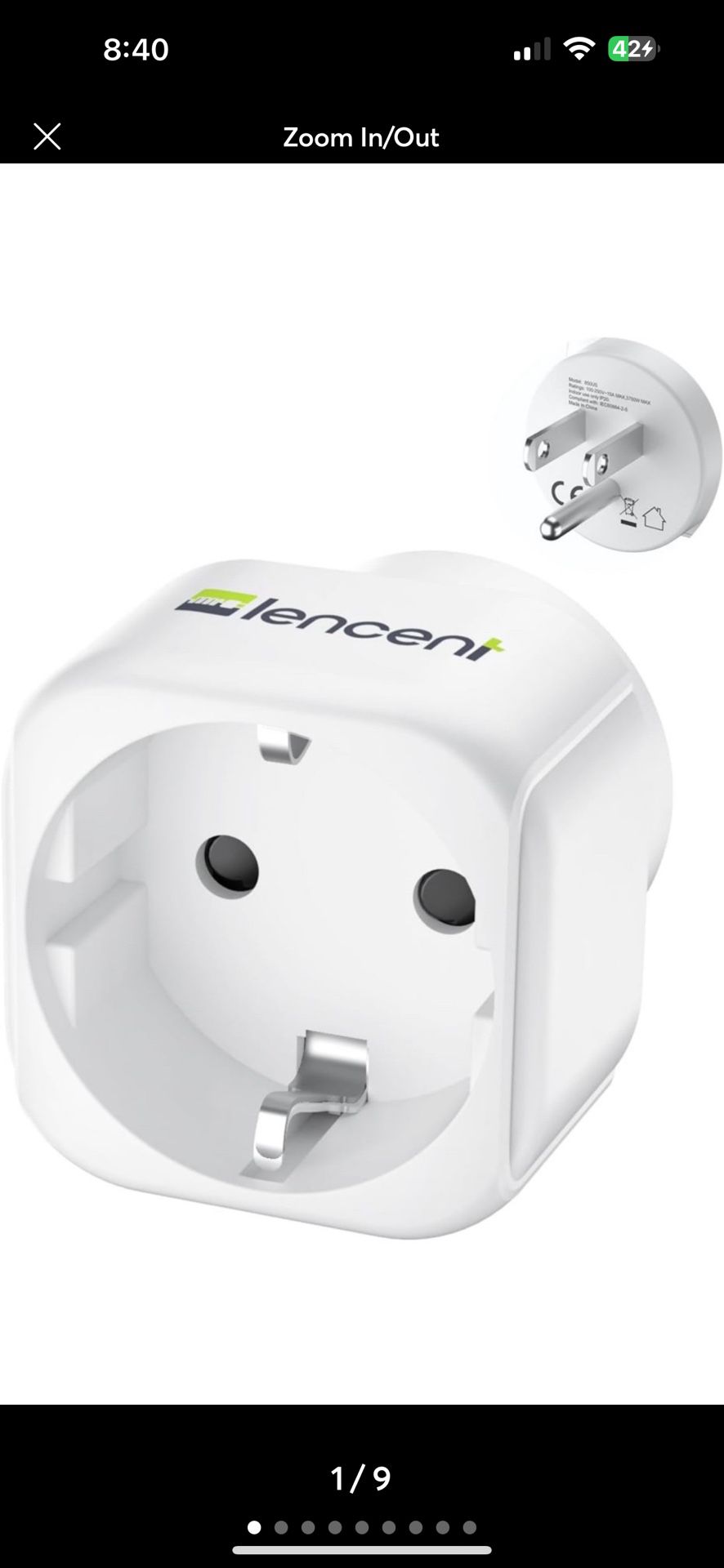 LENCENT Europe to US Plug Adapter, European to USA Adapter
