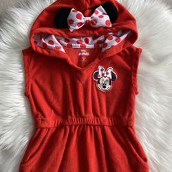 Minnie Mouse Swimming Dress Towel For Toddler Girl 3T
