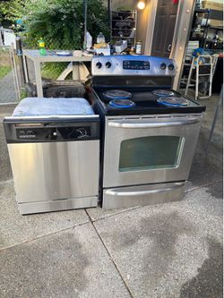 GE electric range and GE dishwasher both are in good shape