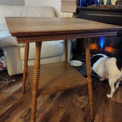 Antique Tiger Oak Parlor Table