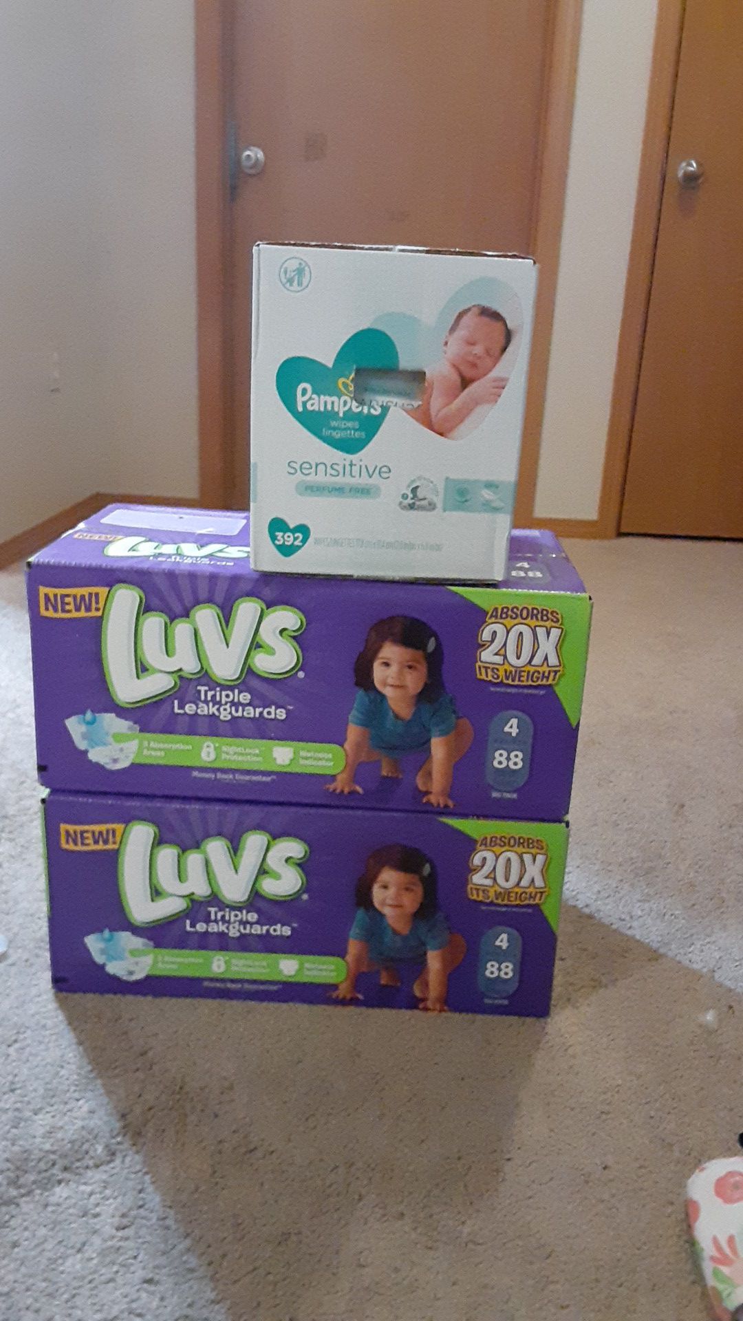 Luvs diapers and pampers wipes