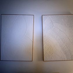 Textured Minimalist Wall Art Set (3D Relief Panels) – Set of 2