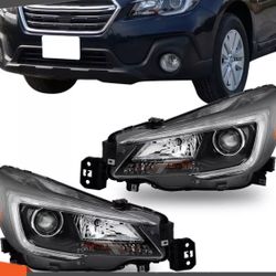 Pair Headlights Assembly 2018-19 Subaru Outback/Legacy Halogen Lights Left+Right Side
