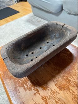 Primitive Hand-Carved Wooden Dough Bowl / Rustic Farmhouse Centerpiece