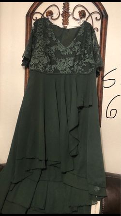 Green Lace Bodice Formal Dress