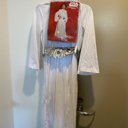 NWT Disney Store Princess Leia Deluxe Girls Costume, Bun Wig Kids Sz 5-6