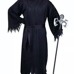 Fade In Out Unknown Phantom Adults Costume Black Hooded Robe Halloween XL 46-48 - NEW