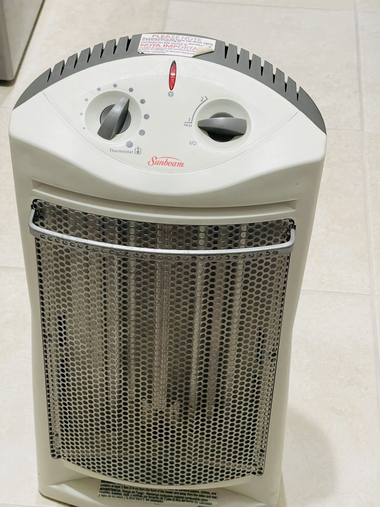 Heater - Sunbeam SQH310 Infrared Large Room Electric Tower Quartz Heater, White