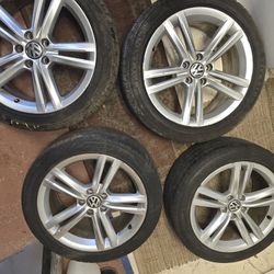 Volkswagen Jetta Or Passat 18 Inch Rims And Tires Original Factory Solid Aluminum 5x112mm