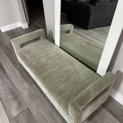 Olive Green Long Bench Couch
