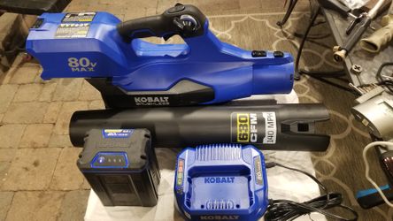 Kobalt 80V Leaf Blower, 2.5ah Battery & Charger Set, open box/new