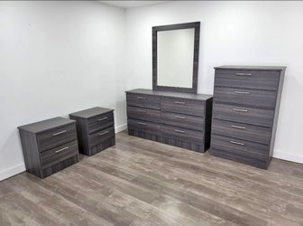 Dresser Whit Mirror, Chest and 2 Nightstands - Cómoda con Espejo, Gavetero Y 2 Mesitas de noche