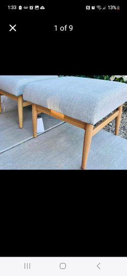 Steel Ottoman Light Gray Allen + roth Highland Creek Brown Set Of 2