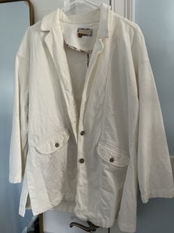 Anthropologie Pilcro washed Corduroy blazer Oversized Size XS IVORY