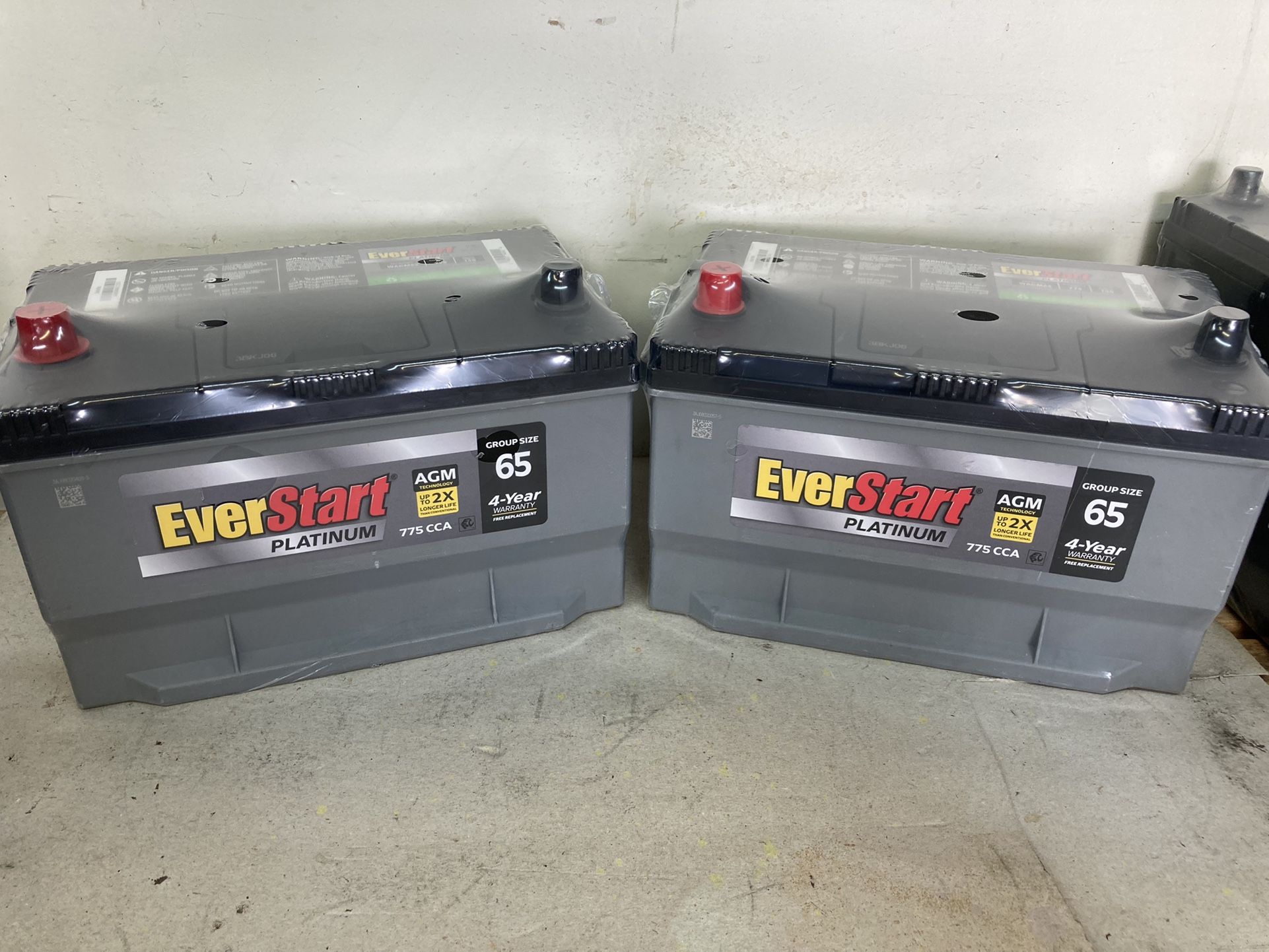 Car batteries ever start platinum Size 65gel AGM set of two batteries super duty Ford or diesel trucks for sale