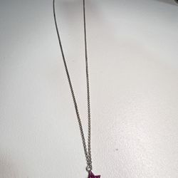 925 Star Necklace pink color