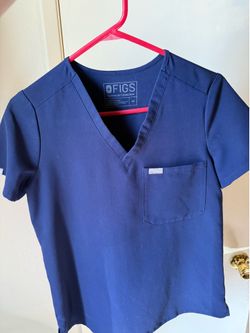 Figs scrub top navy