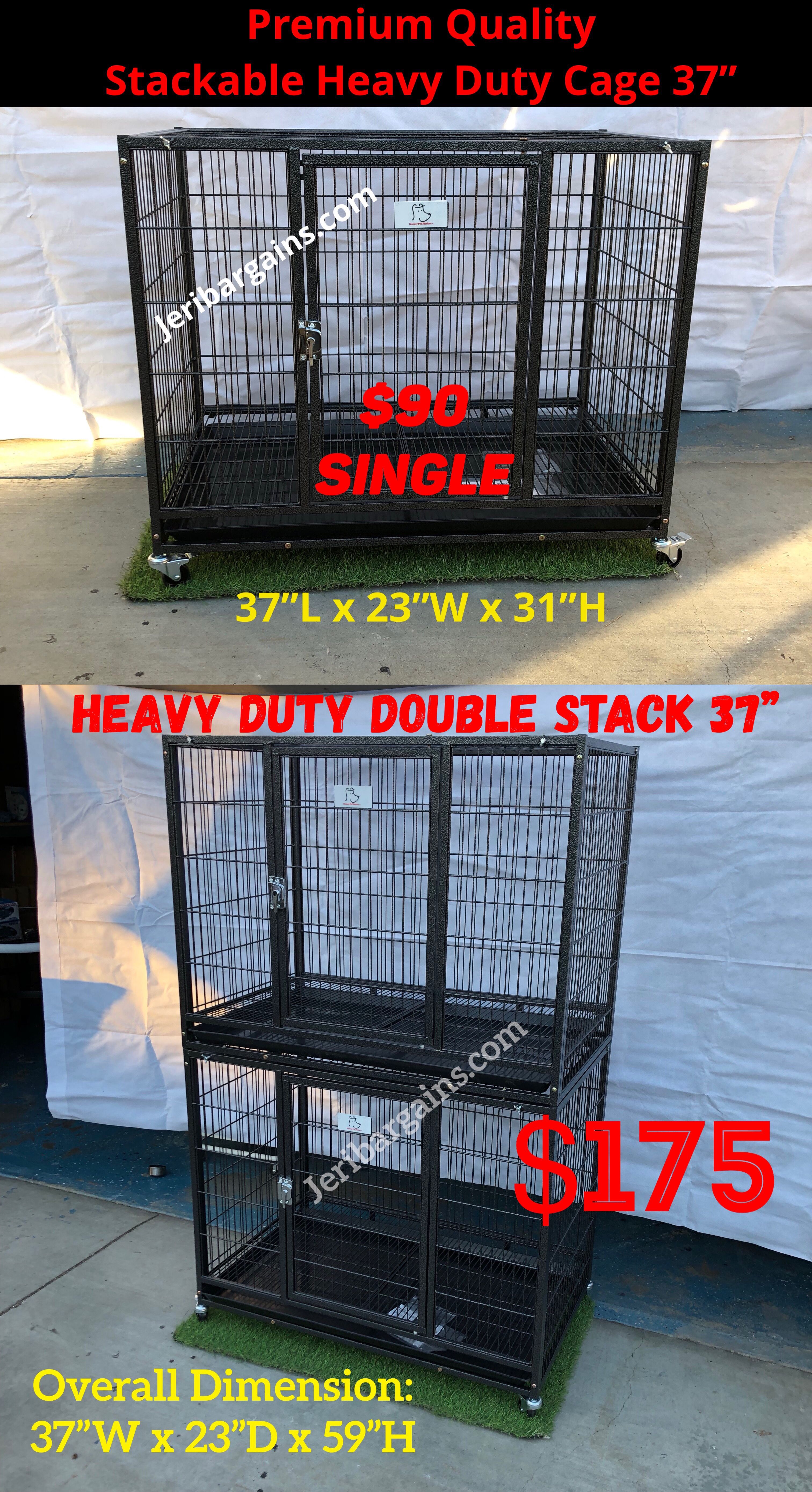 New Single or Double Large 37" heavy Duty Dog Cage Kennel Raised Flooring