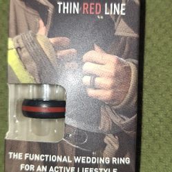 (SB - 1)   QALO MEN'S SIZE 12 "THIN RED LINE" SILICONE RING 