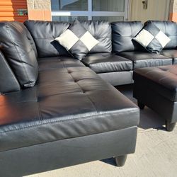 💢Gorgeous L-Shape Leather Sectional 
