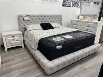 New king bed frame with mattress