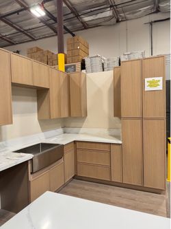 Slim White Oak Kitchen & Bathroom Cabinets