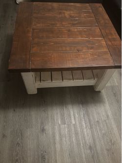Wood coffee table