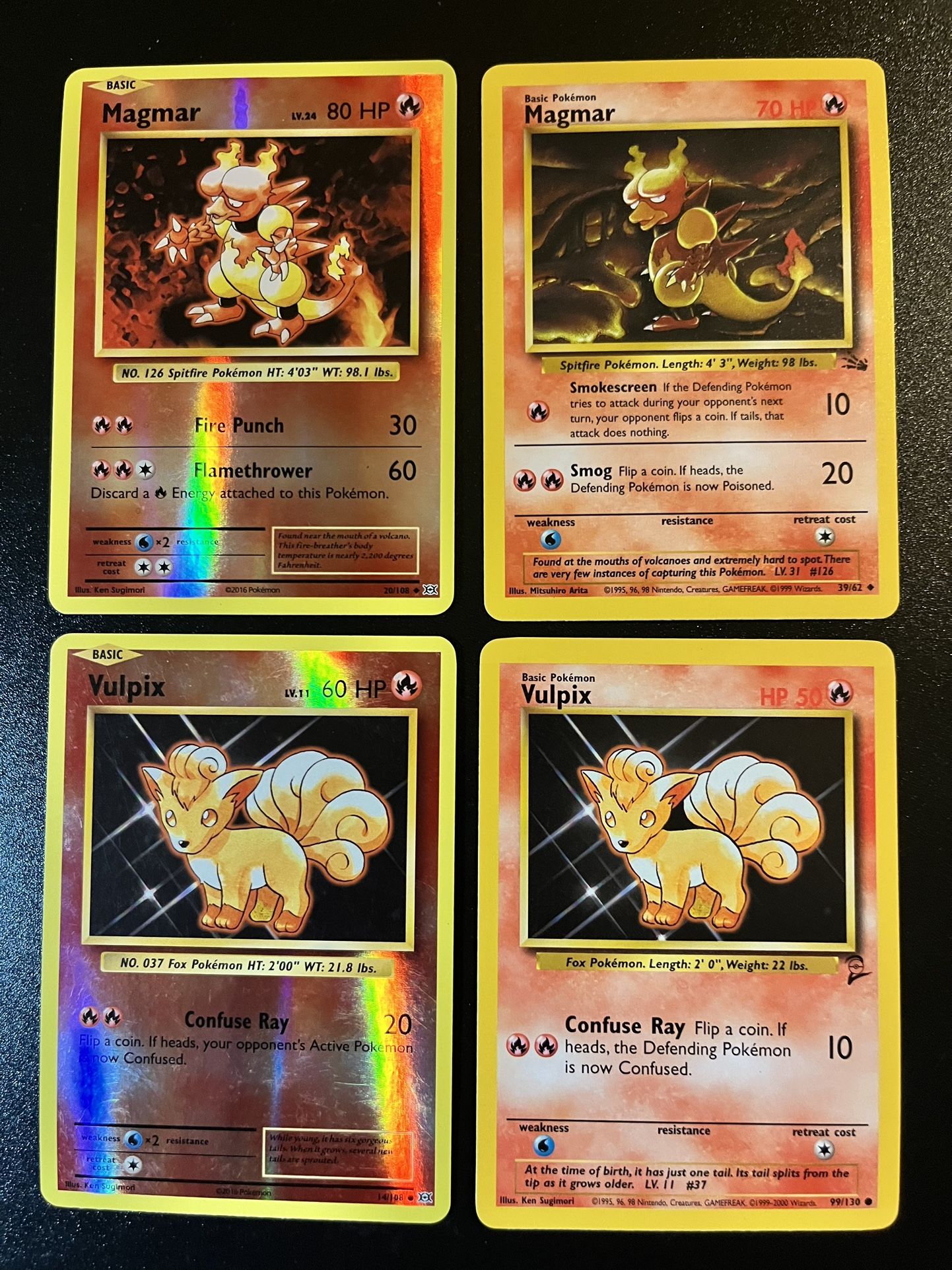 4 Pokemon TCG Magmar Vulpix Reverse Holo/Regular