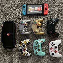 Nintendo Switch Bundle – 6 Controllers + Dock + Case + $50 eShop Credit