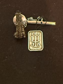 RARE!! Vintage James Avery Retired Sterling Silver Oil Derrick Tie Tack / Pin