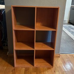 6 Cube Cubby Shelve Light Color Wood Tone 2’x3’x1’