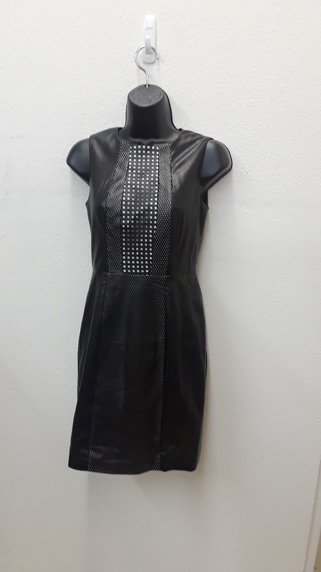 Vince Camuto Black faux leather dress Size 2P Vince Camuto Black faux leather dress Size 2P