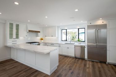 Kitchen Cabinets- White U-shaped Kitchen