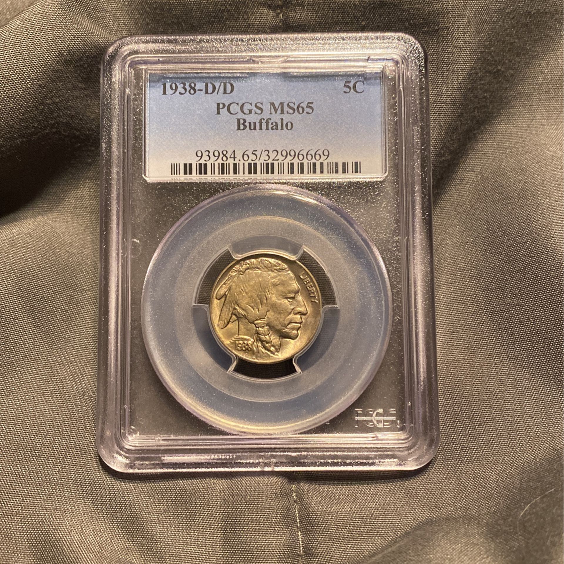 1938 D/D Buffalo Nickel MS 65 