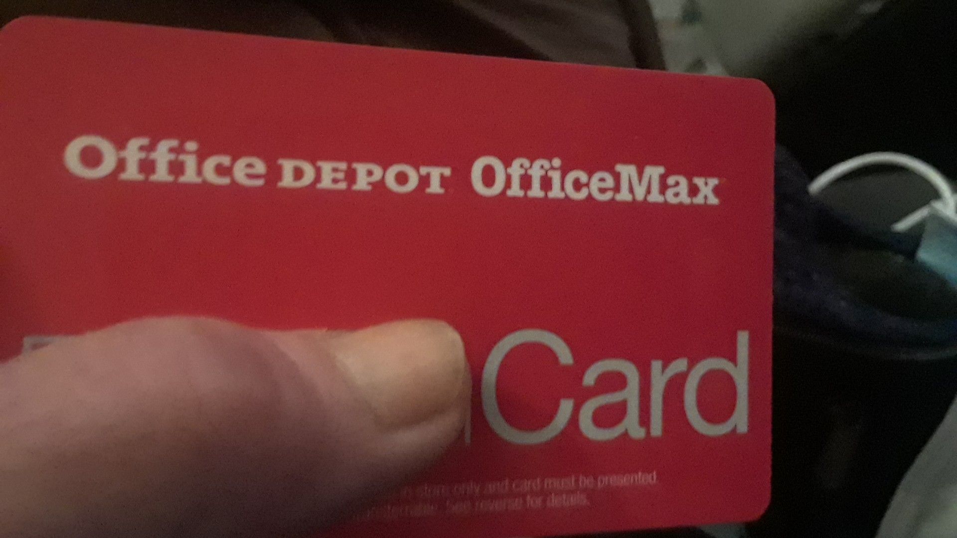 I've got an Office Depot card with$ 87.07 on it I will sell for 65