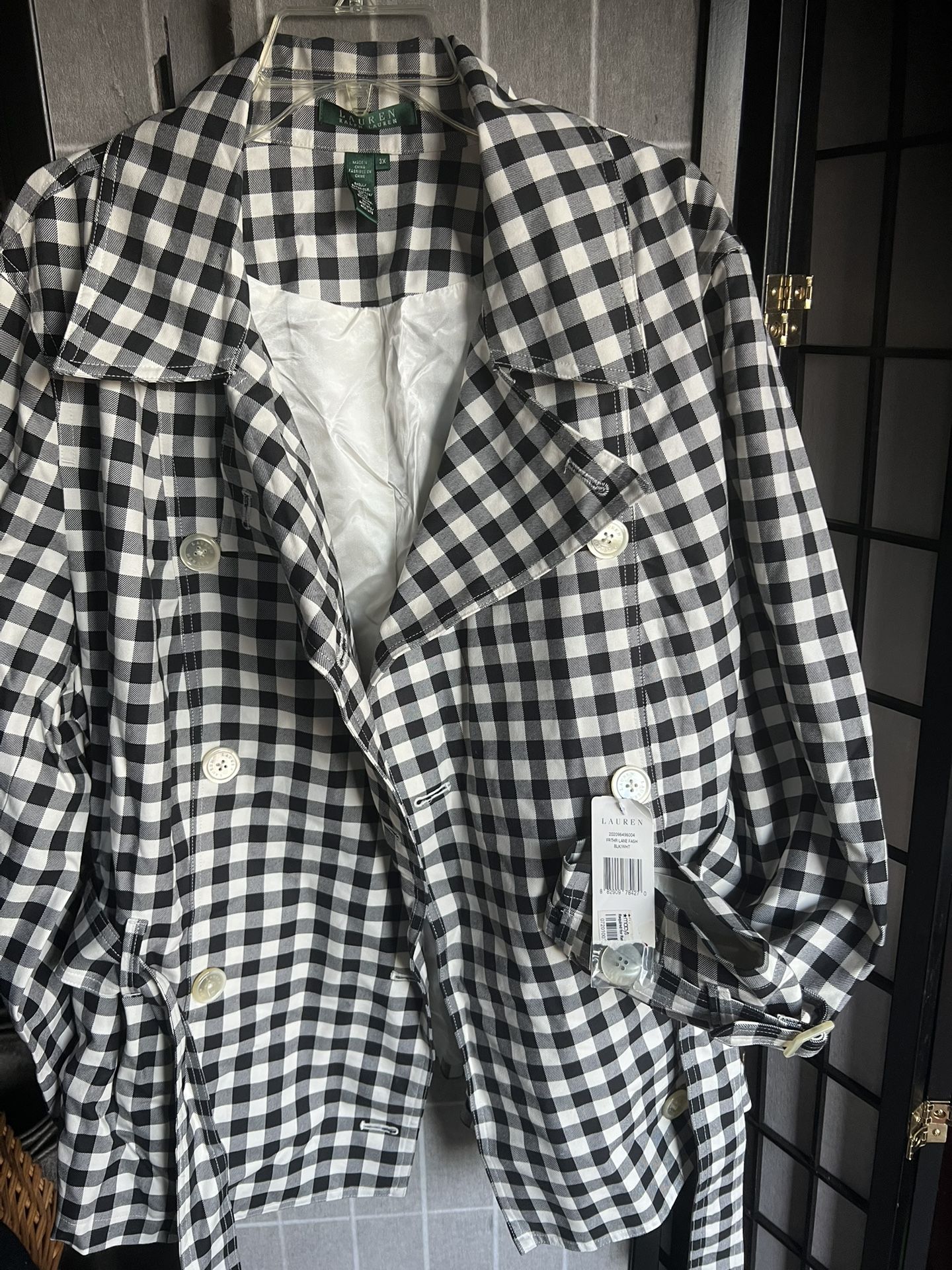 Ralph Lauren Black And White Plaid Jacket