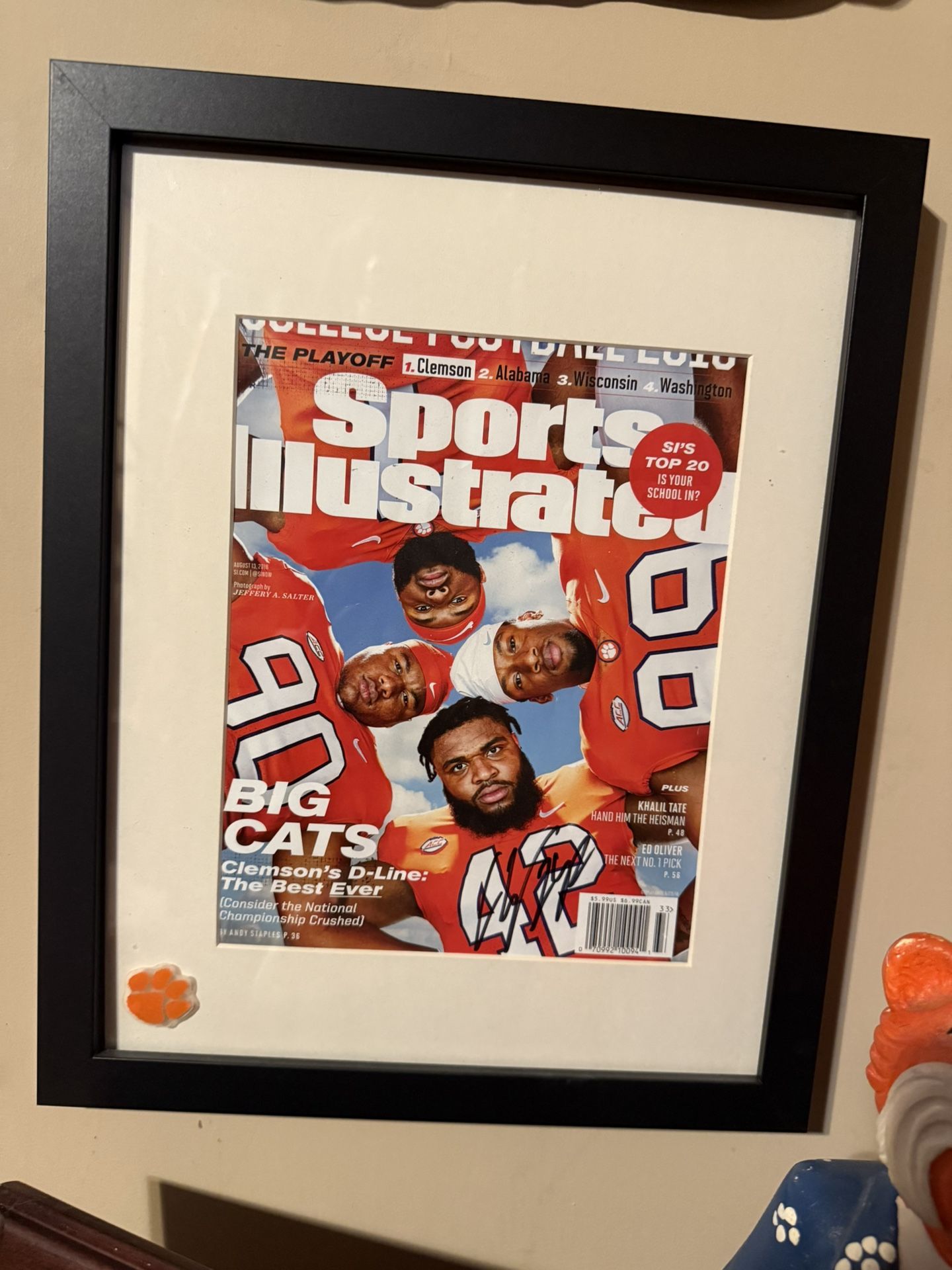 CHRISTIAN WILKINS AUTOGRAPH Copy Of Sport's Illustrated College Football 2018 Edition CLEMSON NATIONAL CHAMPION TO NFL - FRAMED