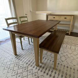 Pier 1 Imports Carmichael Wooden Dining Table & Bench