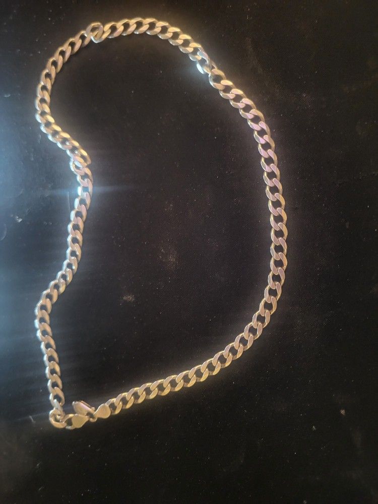 Silver Cuoban Curb Link Necklace