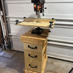 Wen 8” Drill Press + Fence And Cart
