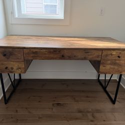 Desk With Behind Storage Shelf