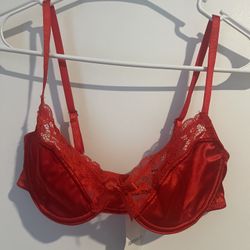 NWT Forever 21 Size S Red Satin Underwire Bra