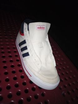 Adidas high top Goat  red white and blue