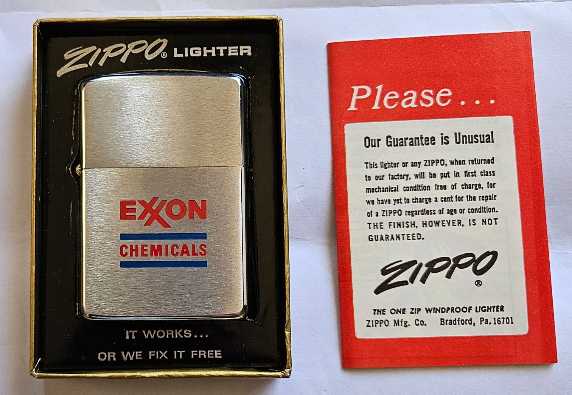 1970's Vintage Zippo Lighter Pasco Exxon Chemical (NEW)