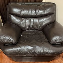 Brown Leather Accent Armchair