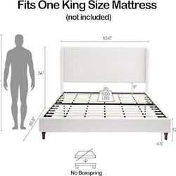 King size upholstered bed frame (damage to headboard)