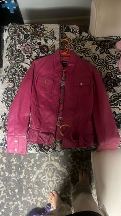 Ladies Wilson Maxima Pink & Paisley Leather Jacket Size Small