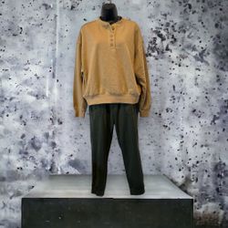 Reflex Fleece Henley Sweatshirt Tan size small