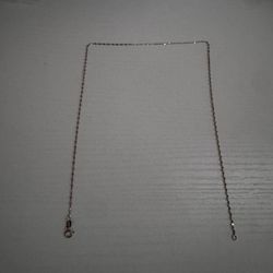 Real 10K Gold Mirror-Cut Chain – 16” 1mm Fine Rope Necklace