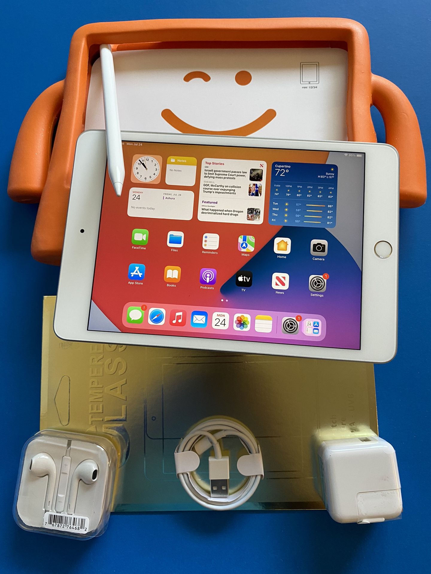 Apple iPad mini 5 (5th Generation/7.9” Reina/ latest IOS 16/ 2019 Mode) 64GB with Stylus pen kids Case & Accessories (256GB $399)